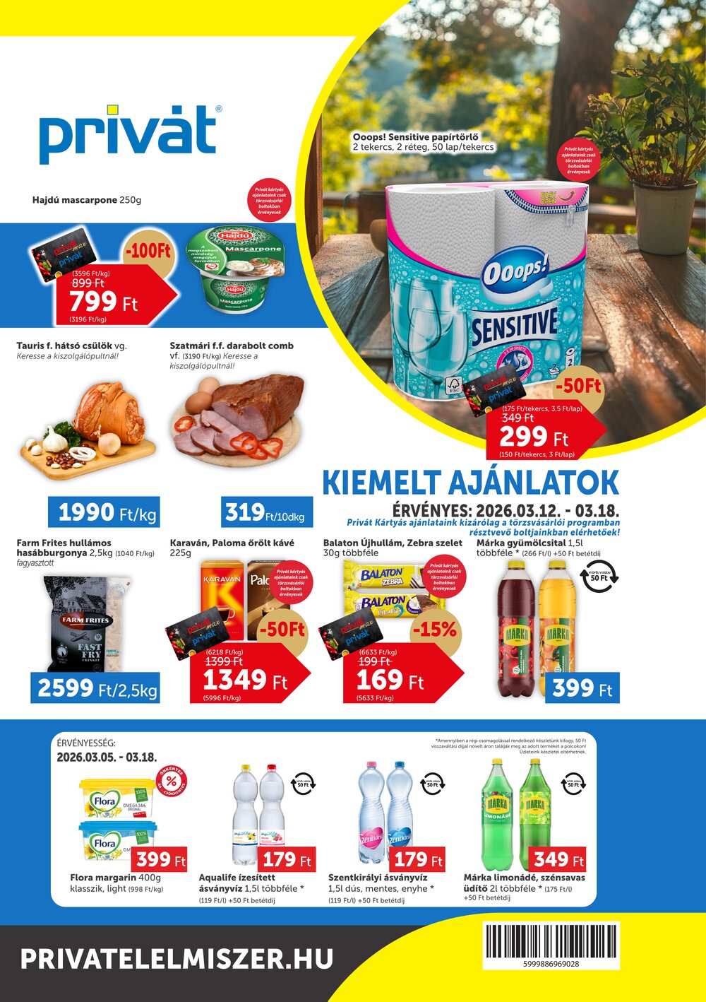 Privát akciós újság 2026.03.12-től - 1. oldal.