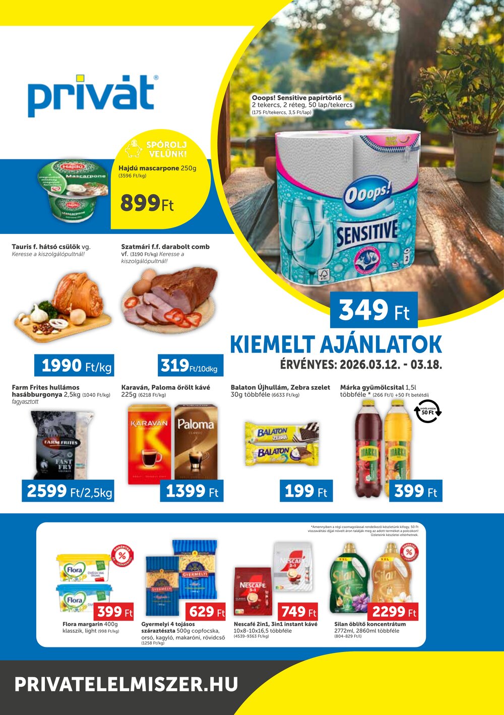 Privát akciós újság 2026.03.12-től - 1. oldal.