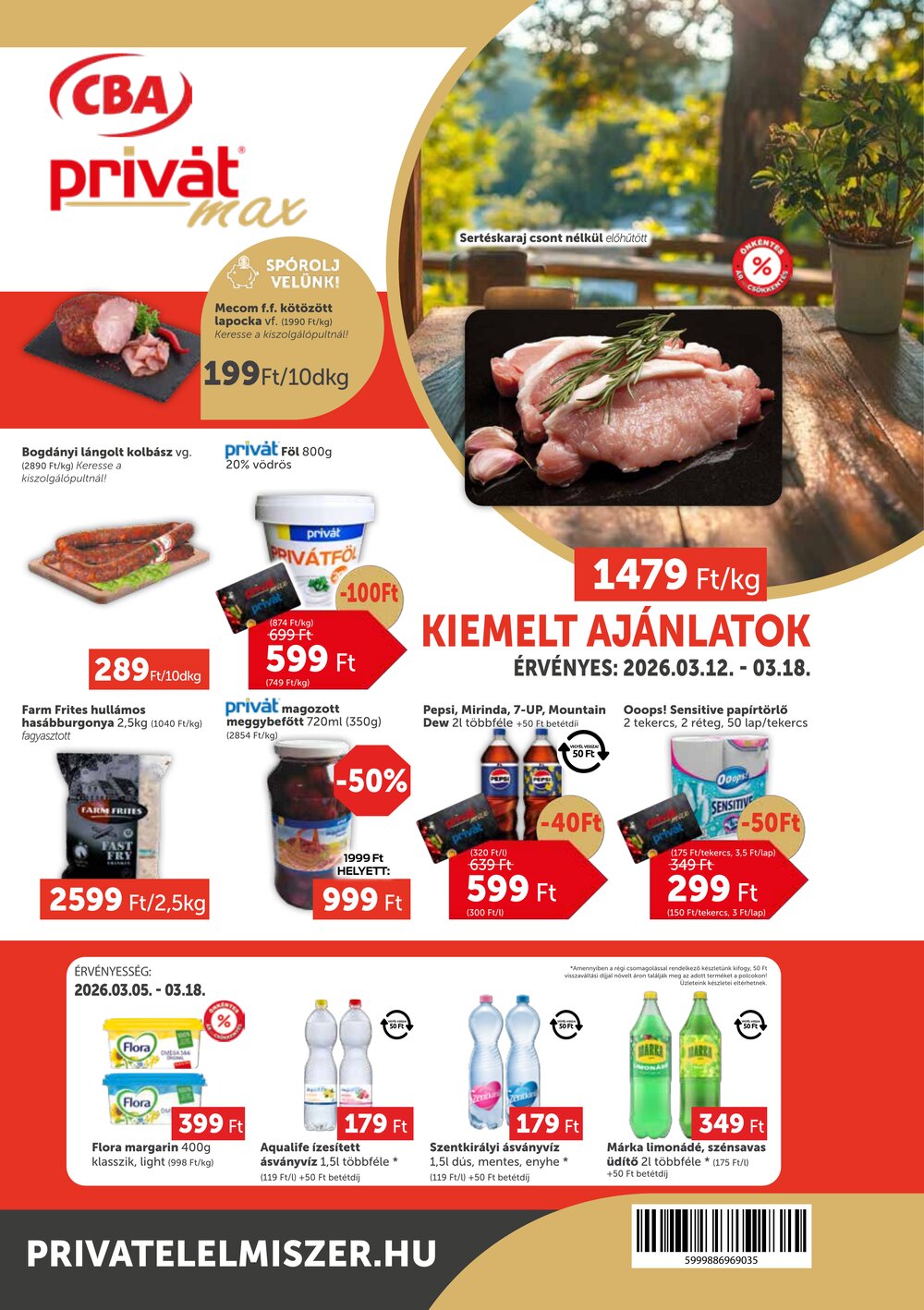 Privát akciós újság 2026.03.12-től - 1. oldal.