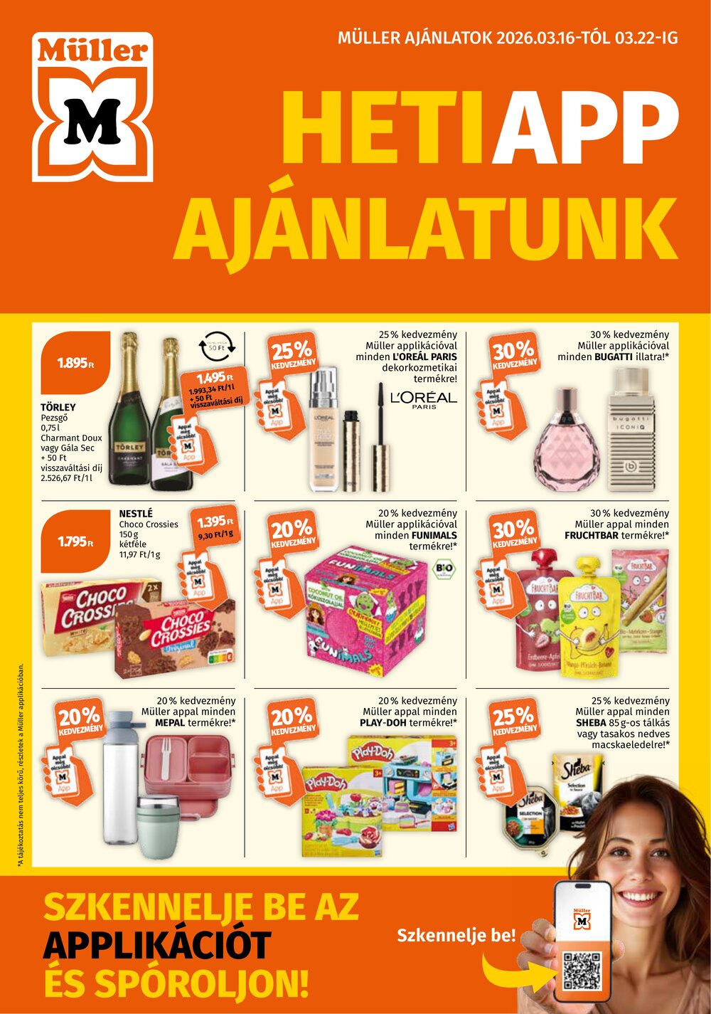 Müller drogéria akciós újság 2026.03.16-tól - 1. oldal.