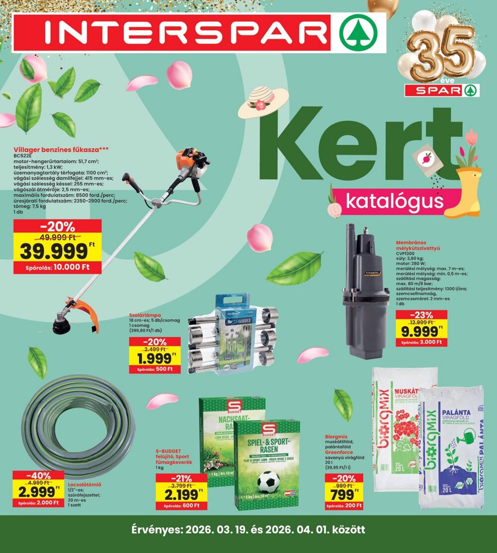 Interspar akciós újság 2026.03.19-től - 1. oldal.