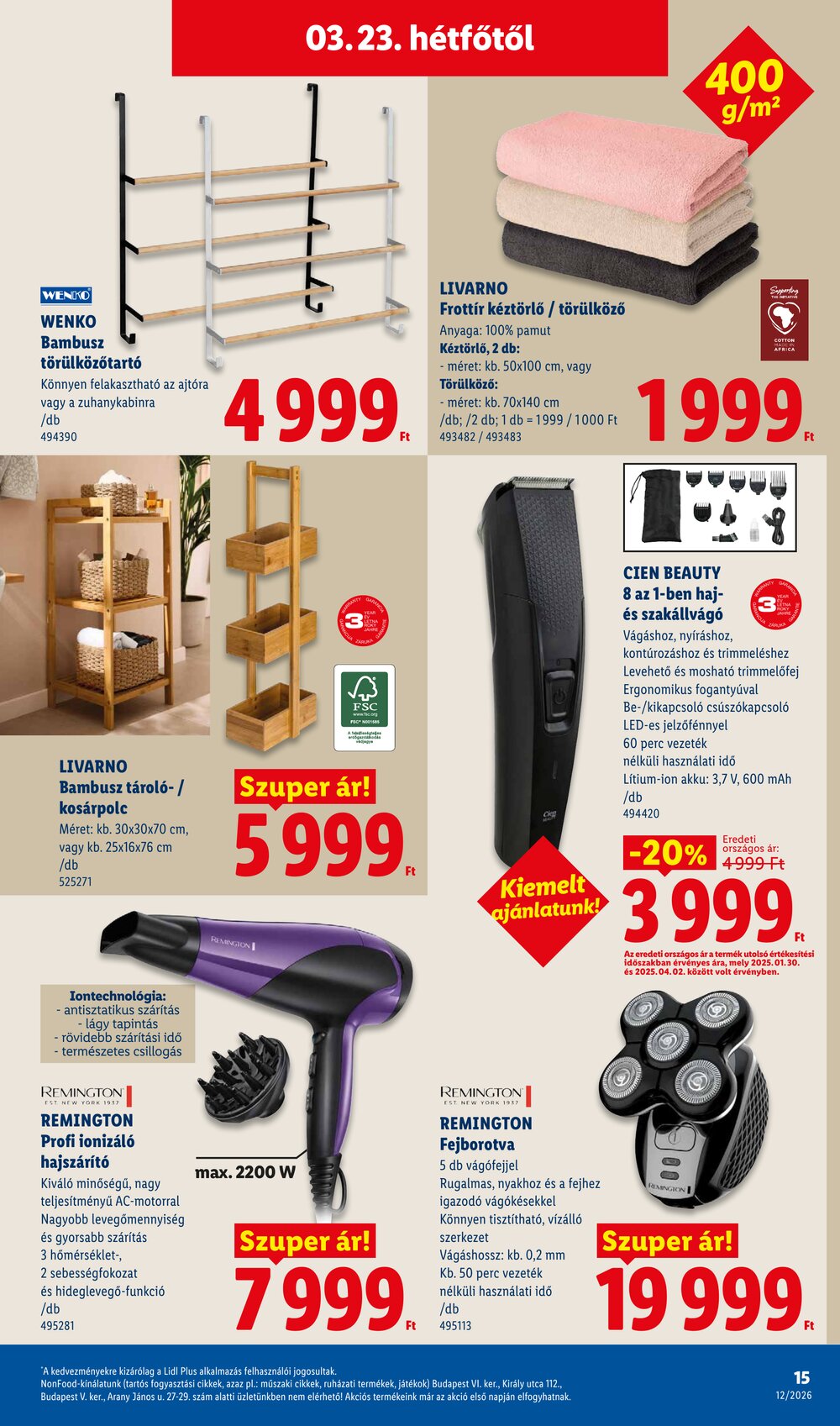 Lidl akciós újság 2026.03.19-től - 15. oldal.