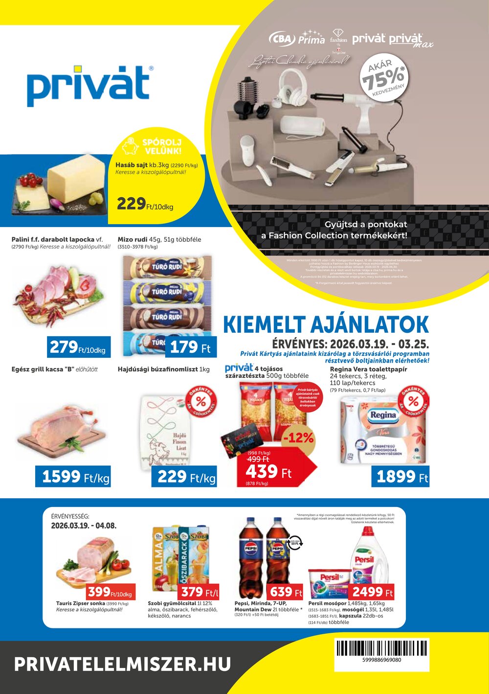 Privát akciós újság 2026.03.19-től - 1. oldal.