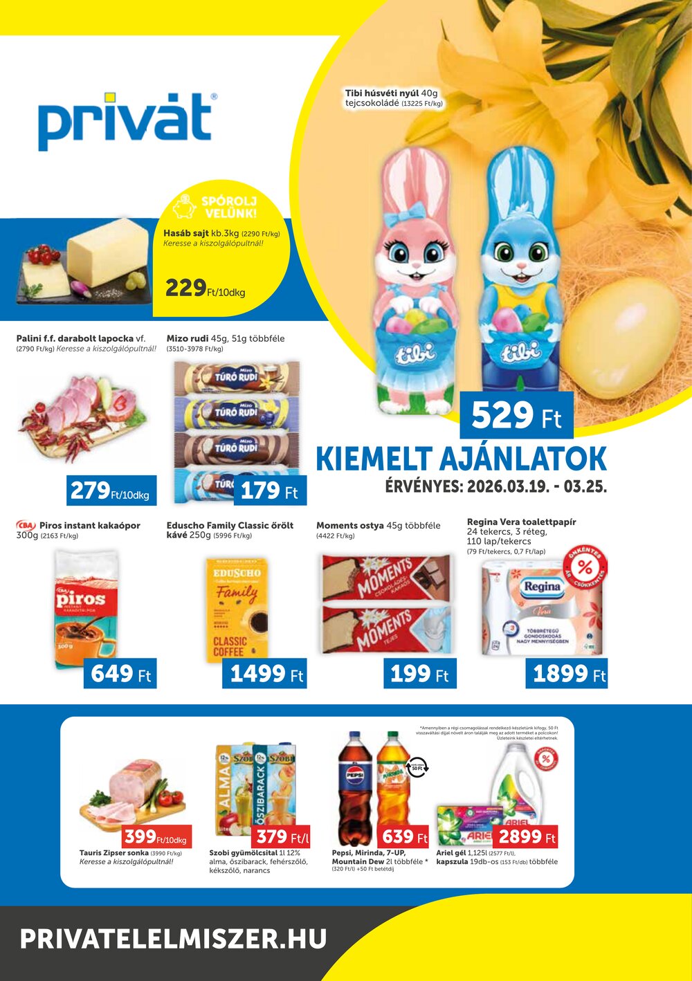 Privát akciós újság 2026.03.19-től - 1. oldal.