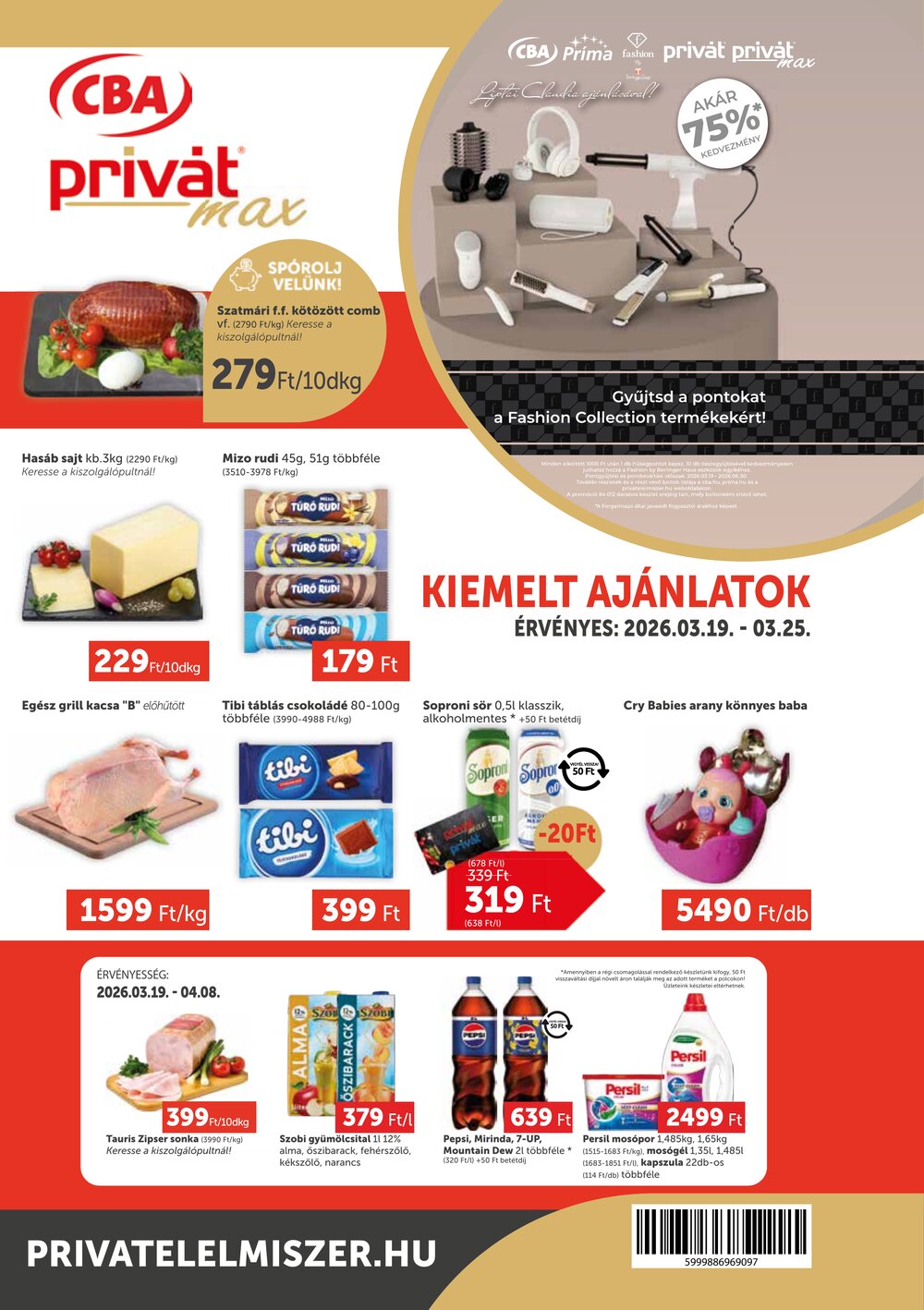 Privát akciós újság 2026.03.19-től - 1. oldal.