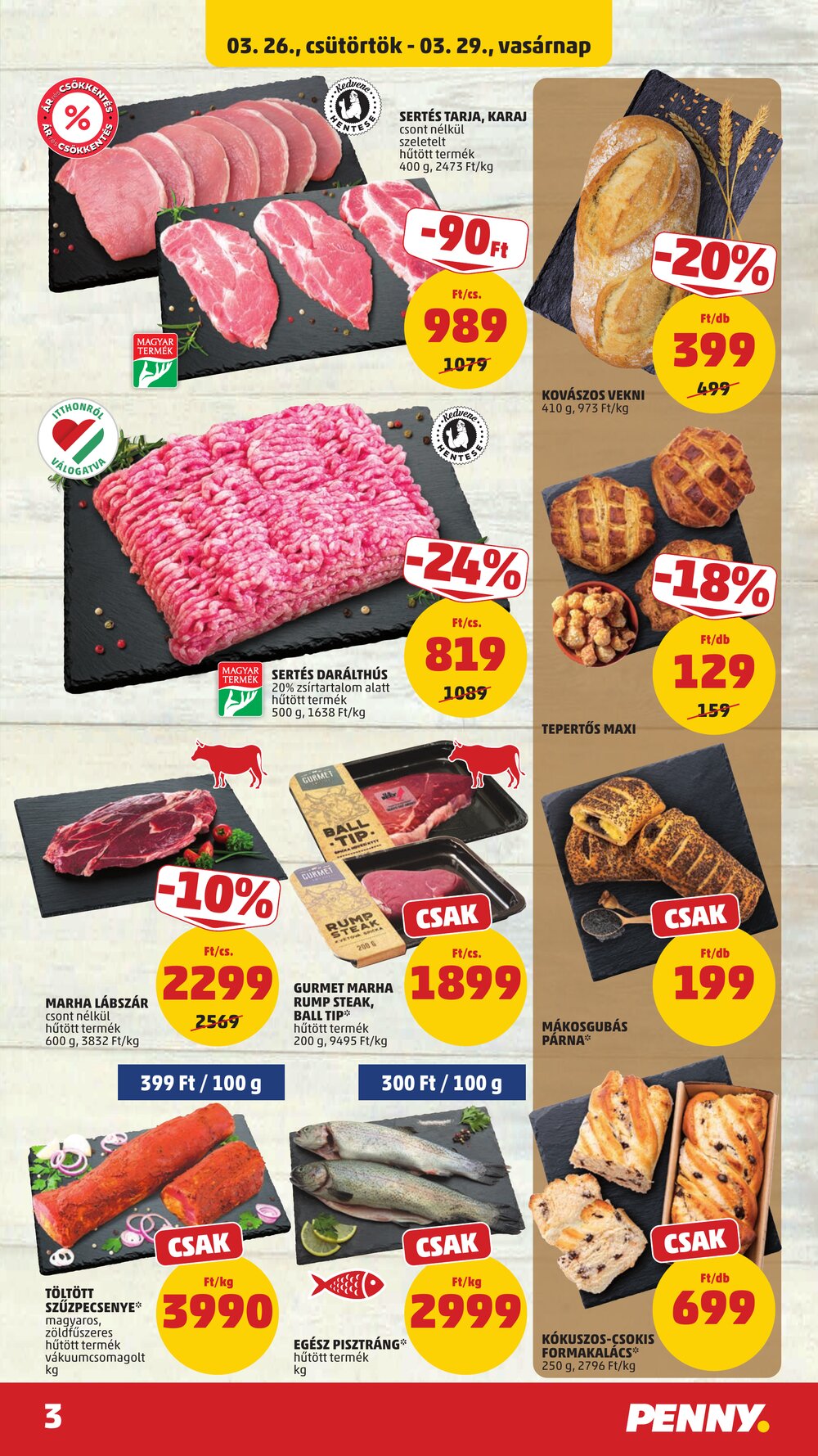 Penny Market akciós újság 2026.03.26-tól - 3. oldal.