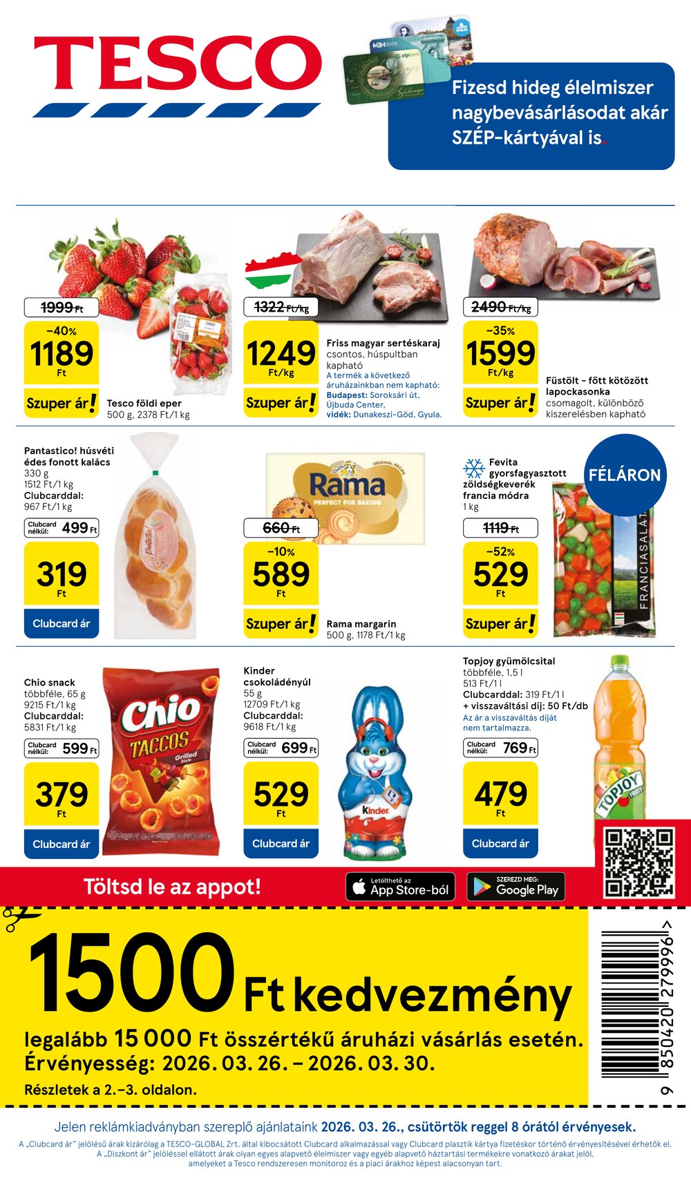 Tesco akciós újság 2026.03.26-tól - 1. oldal.