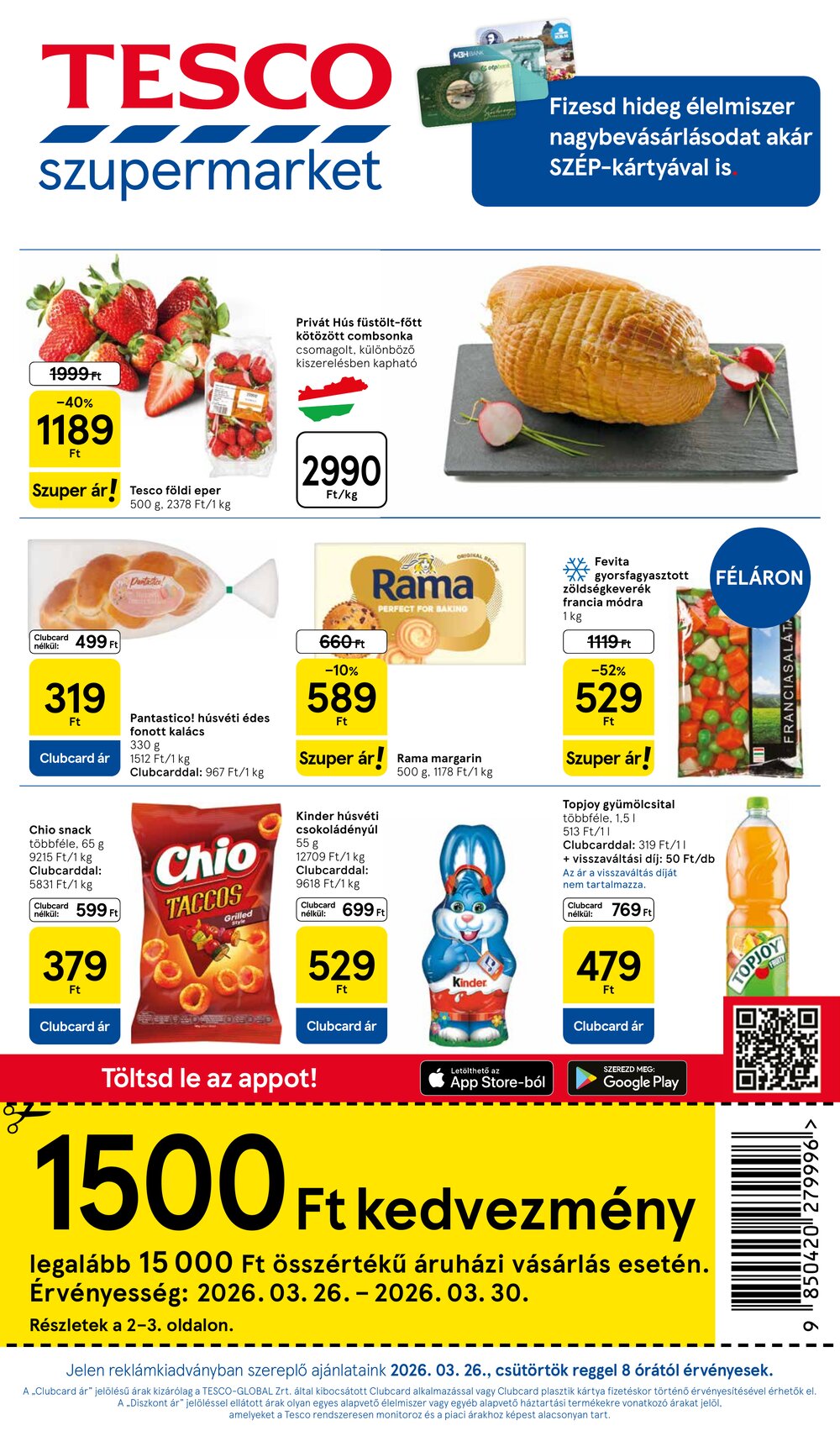 Tesco akciós újság 2026.03.26-tól - 1. oldal.