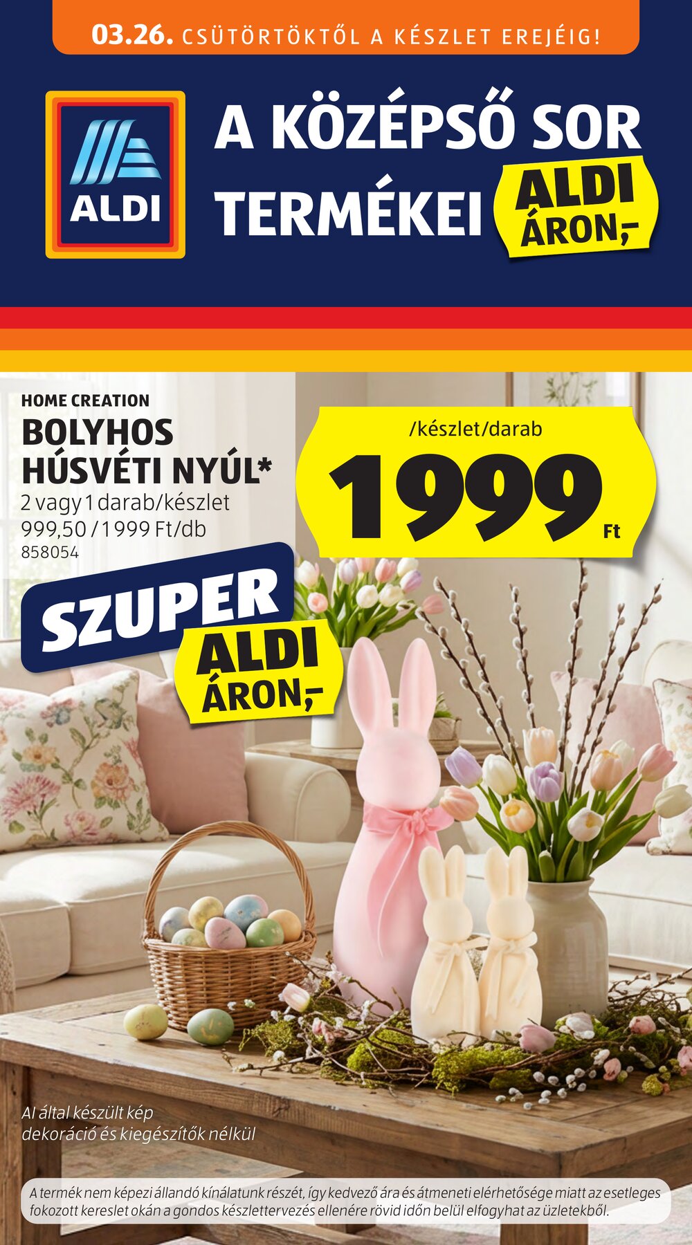 Aldi akciós újság 2026.03.26-tól - 1. oldal.
