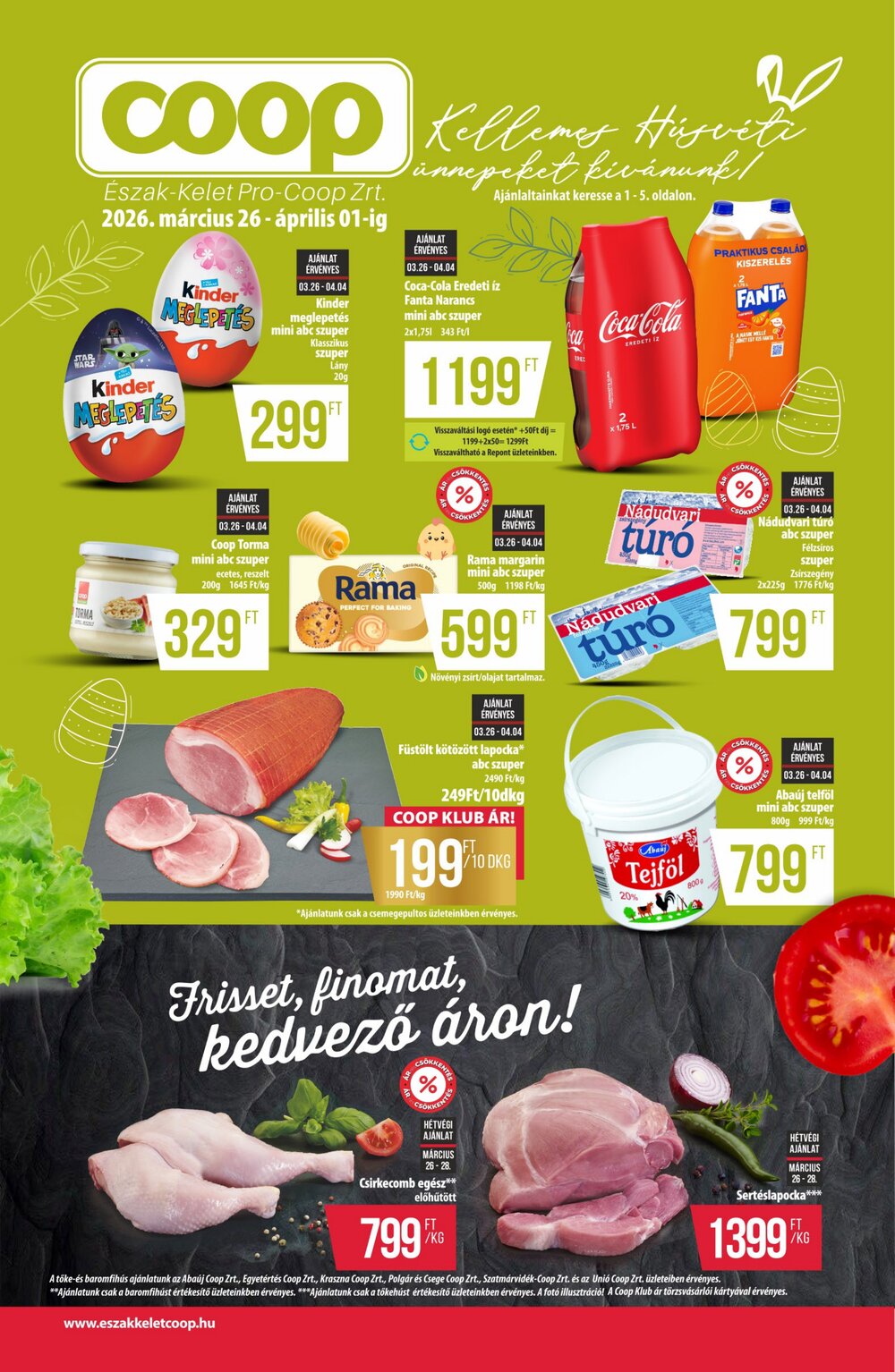 Coop akciós újság 2026.03.26-tól - 1. oldal.
