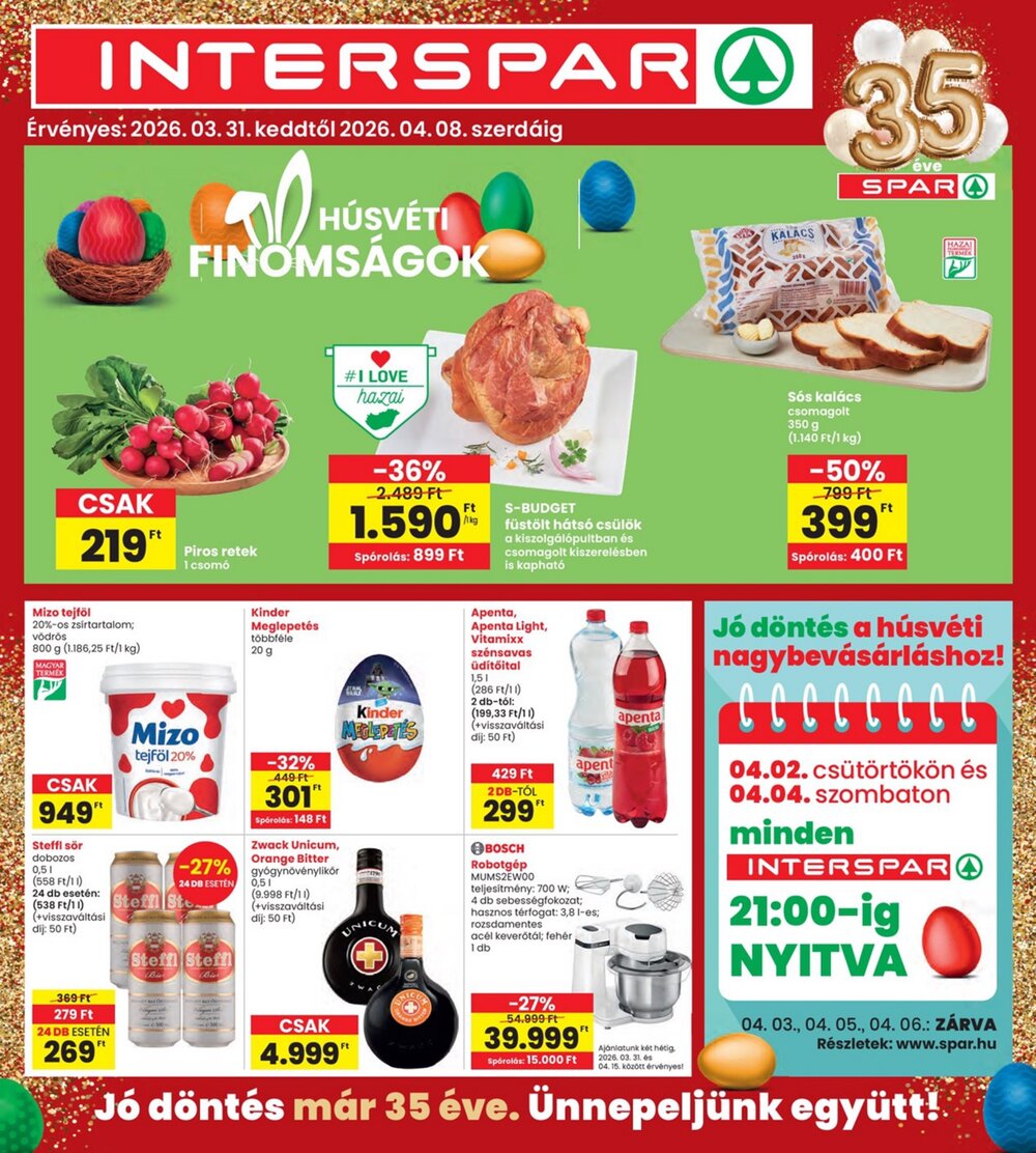 Interspar akciós újság 2026.03.31-től - 1. oldal.