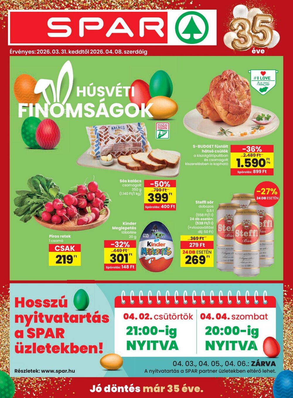 Spar akciós újság 2026.03.31-től - 1. oldal.