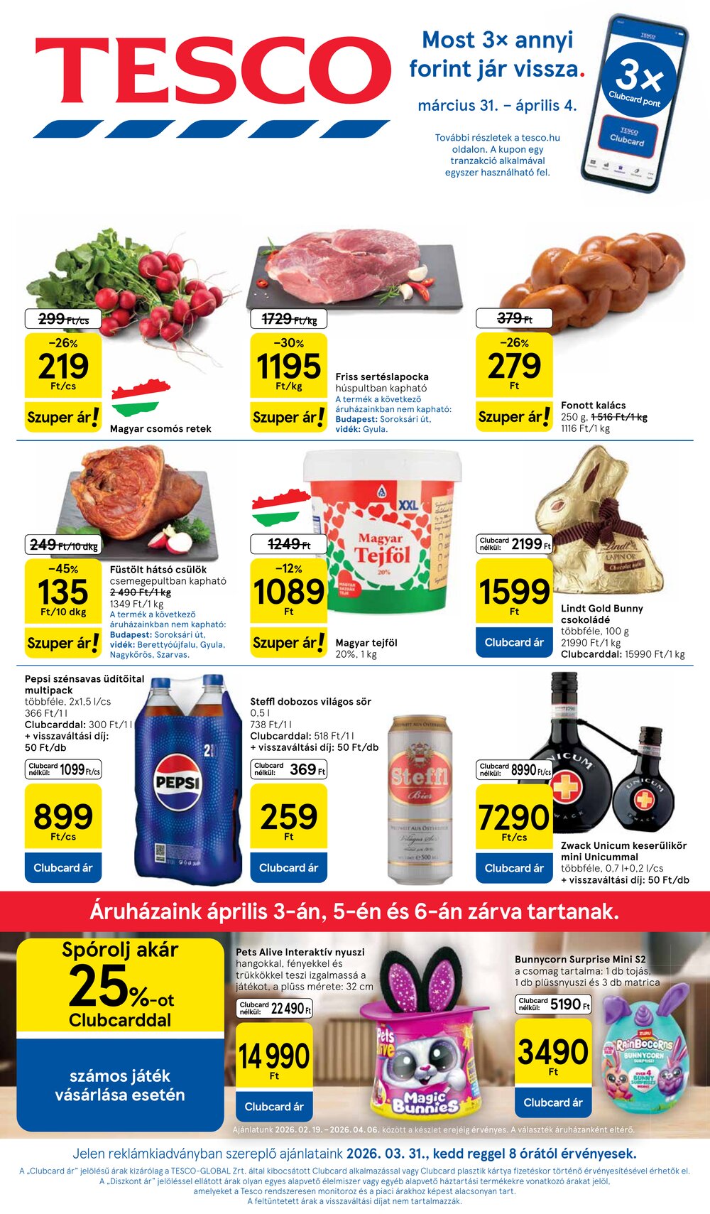 Tesco akciós újság 2026.03.31-től - 1. oldal.