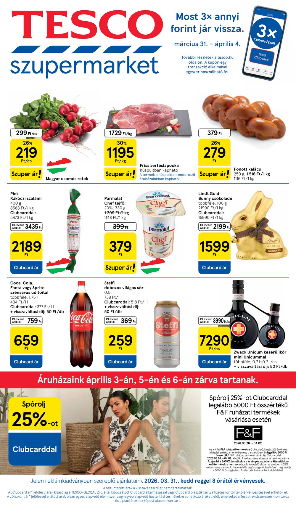 Tesco akciós újság 2026.03.31-től - 1. oldal.