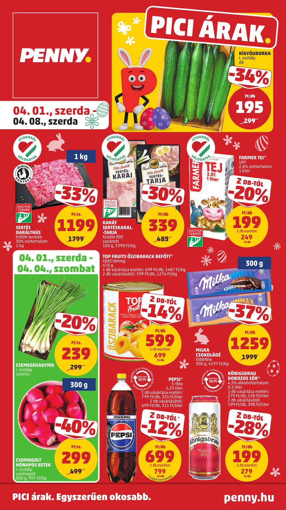 Penny Market akciós újság 2026.04.01-től - 1. oldal.