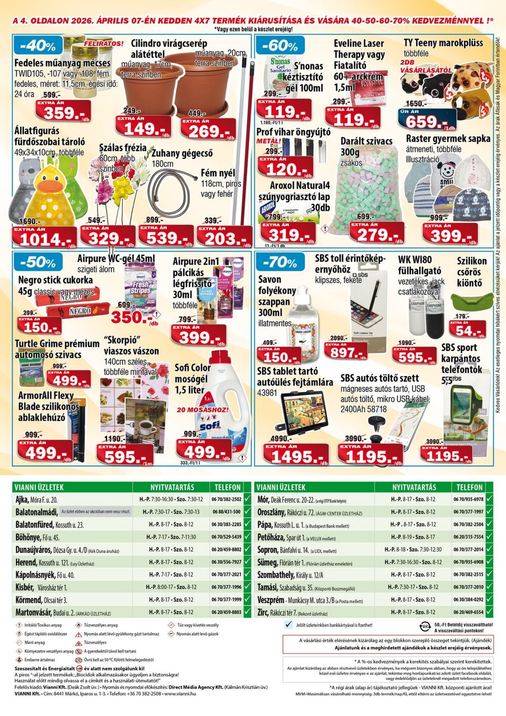 Vianni drogéria akciós újság 2026.04.01-től - 4. oldal.