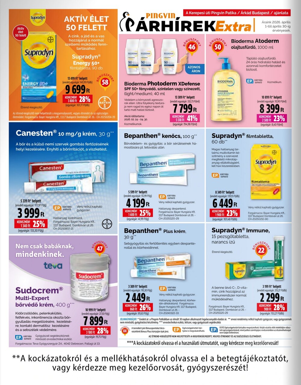 Pingvin Patika akciós újság 2026.04.01-től - 12. oldal.