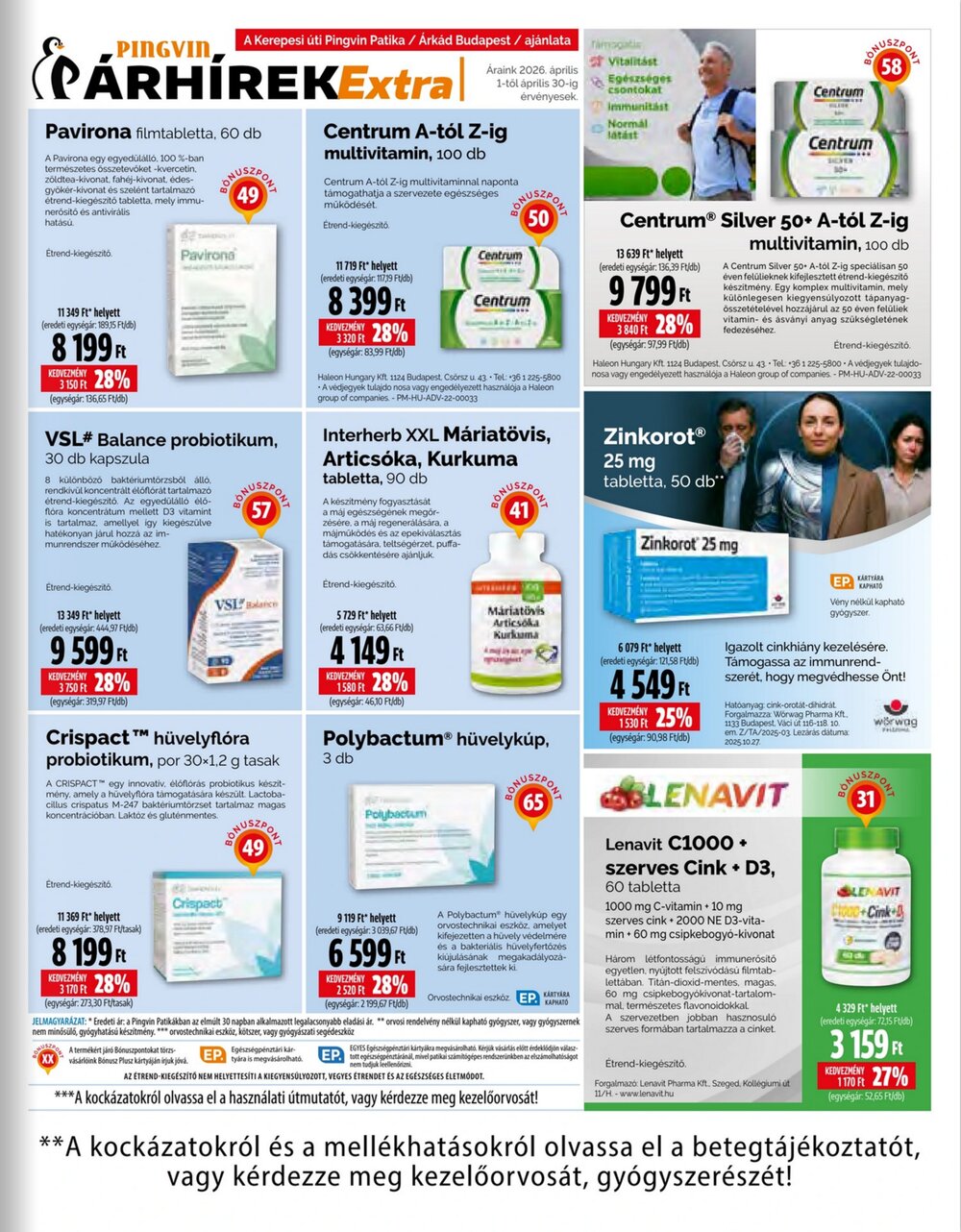 Pingvin Patika akciós újság 2026.04.01-től - 15. oldal.