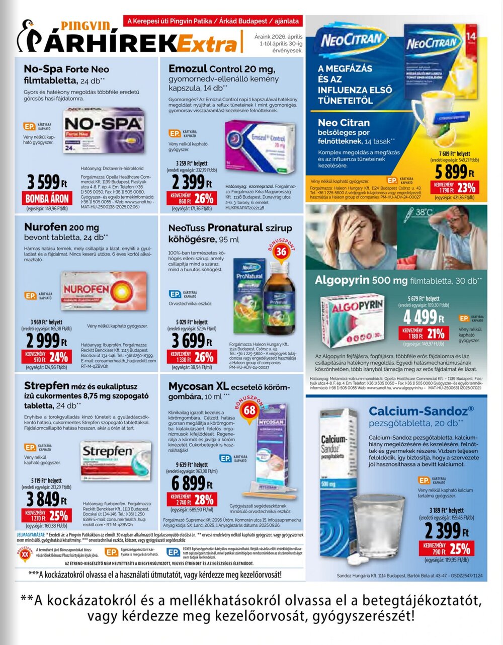 Pingvin Patika akciós újság 2026.04.01-től - 3. oldal.