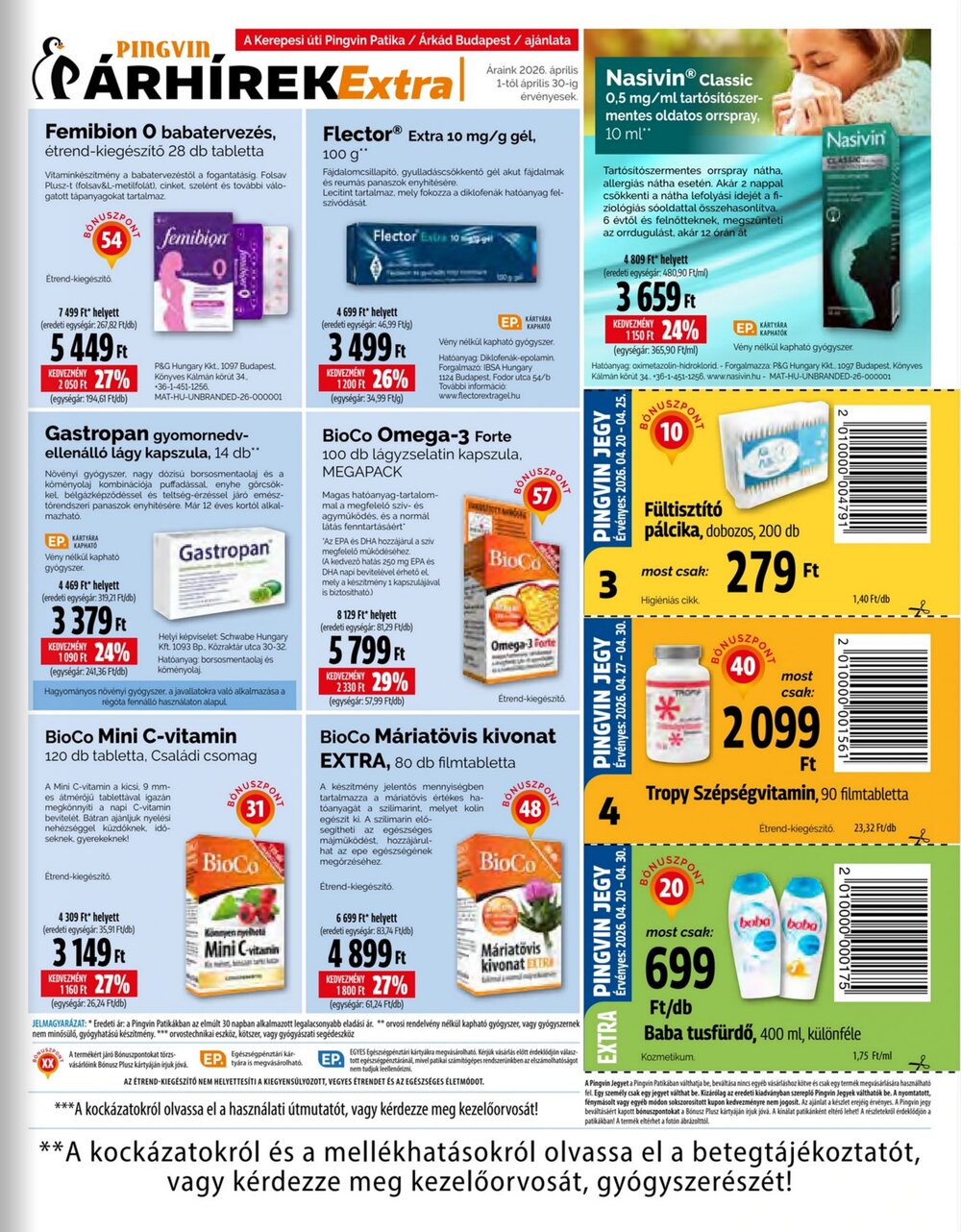 Pingvin Patika akciós újság 2026.04.01-től - 5. oldal.