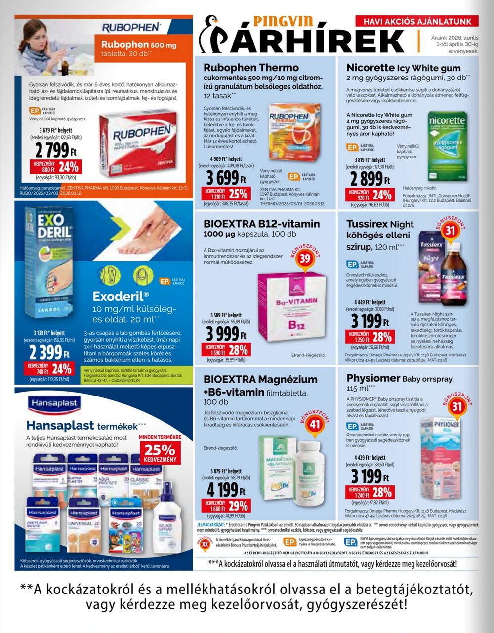 Pingvin Patika akciós újság 2026.04.01-től - 10. oldal.