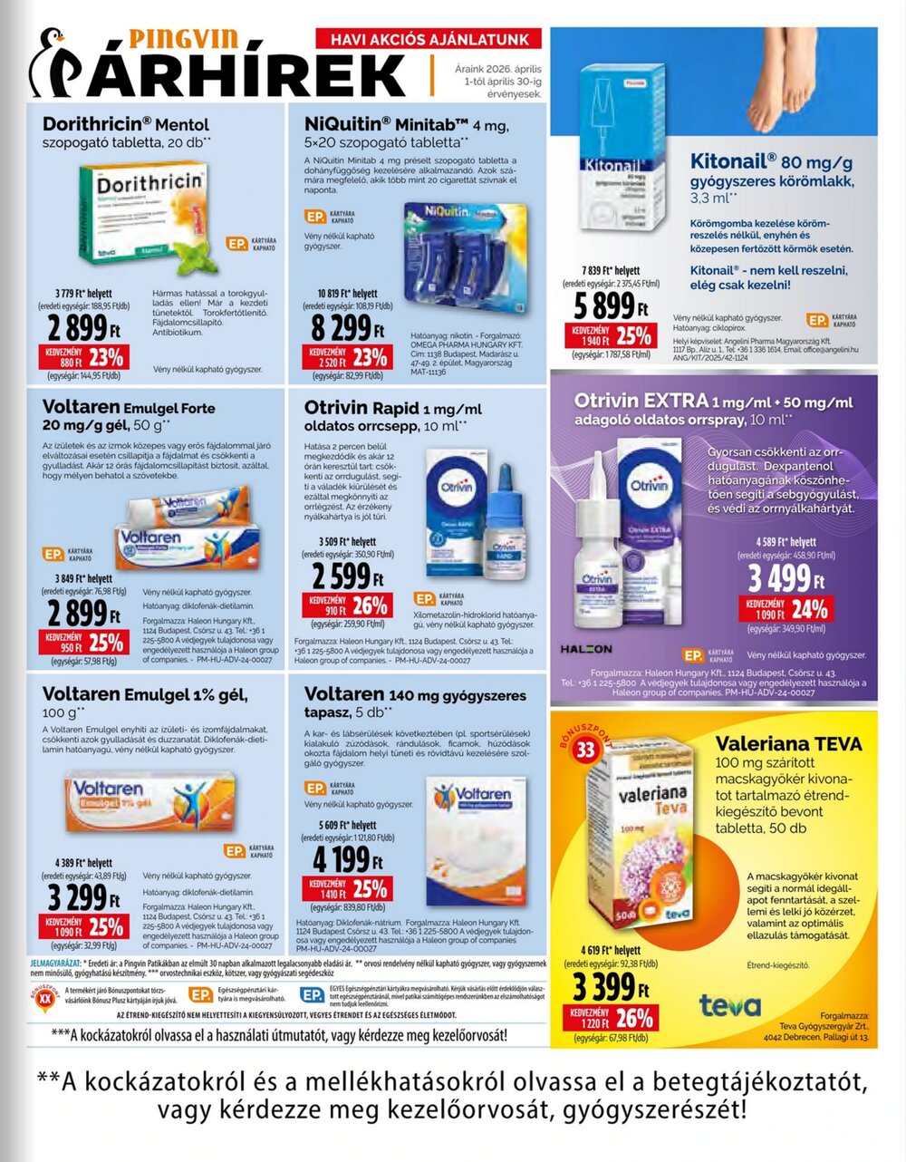 Pingvin Patika akciós újság 2026.04.01-től - 11. oldal.