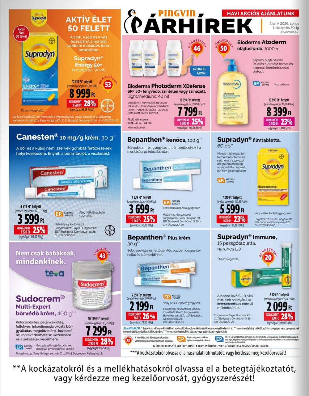 Pingvin Patika akciós újság 2026.04.01-től - 12. oldal.