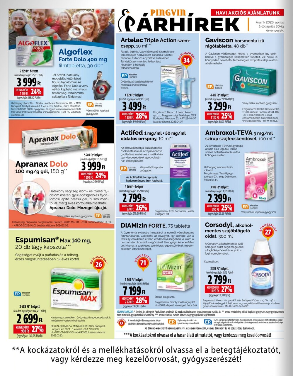 Pingvin Patika akciós újság 2026.04.01-től - 2. oldal.