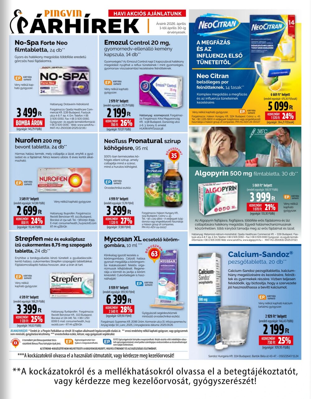 Pingvin Patika akciós újság 2026.04.01-től - 3. oldal.