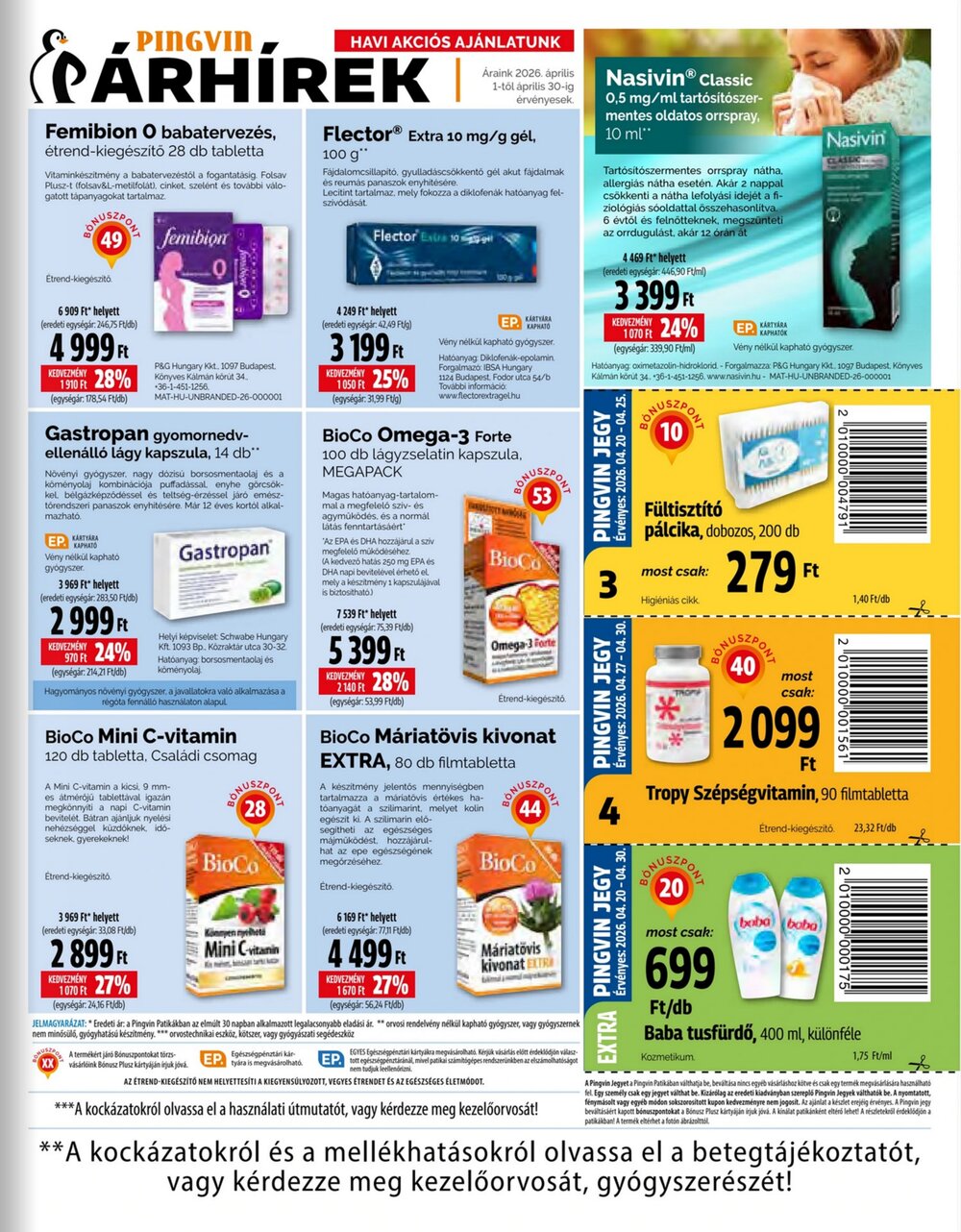 Pingvin Patika akciós újság 2026.04.01-től - 5. oldal.
