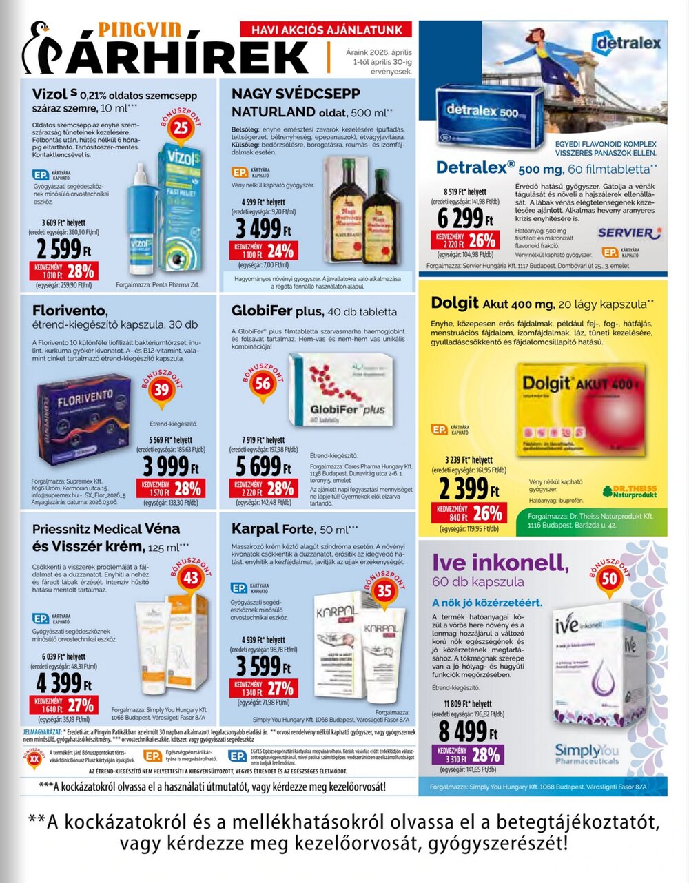 Pingvin Patika akciós újság 2026.04.01-től - 7. oldal.