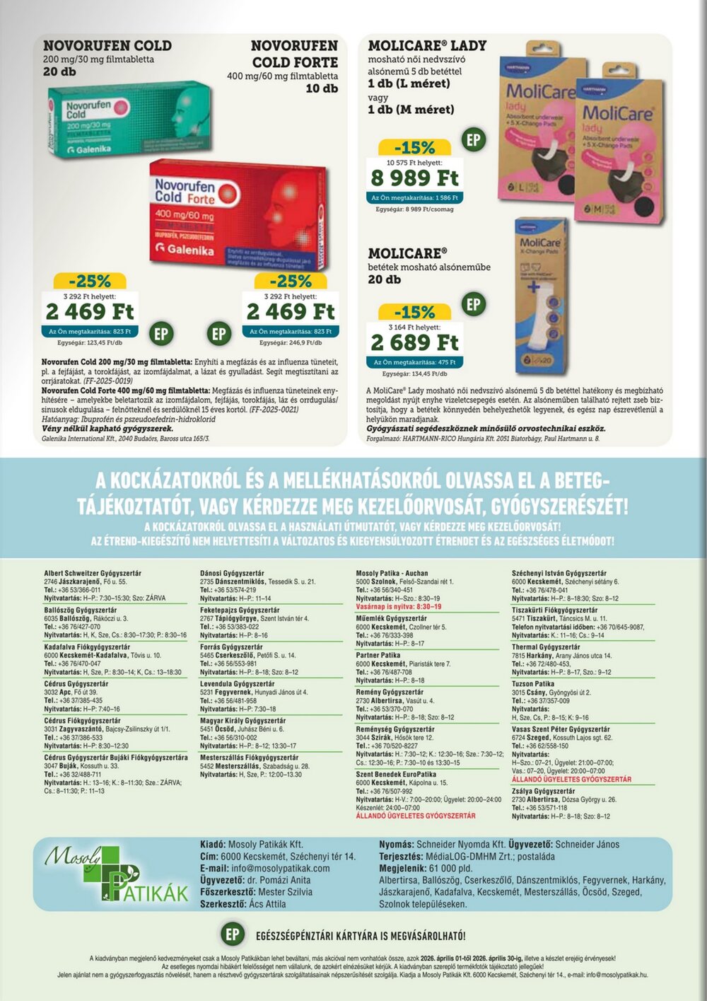 Mosoly Patikák akciós újság 2026.04.01-től - 8. oldal.