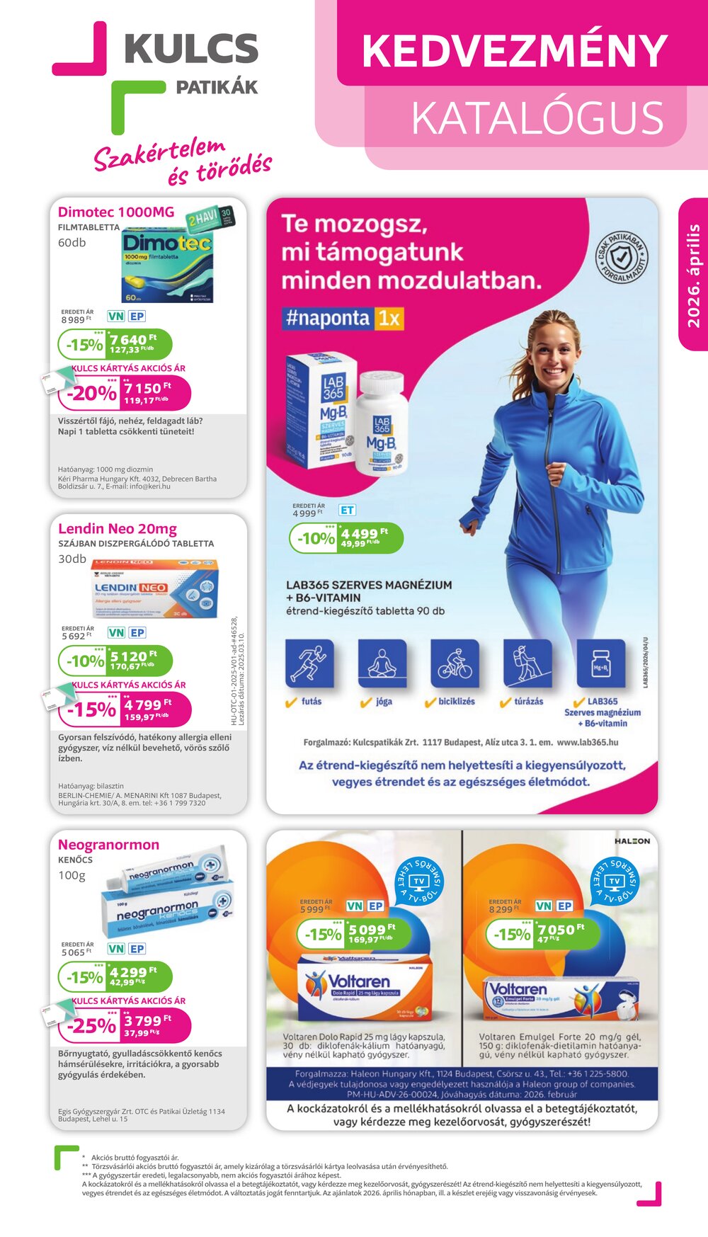 Kulcs Patika akciós újság 2026.04.01-től - 1. oldal.
