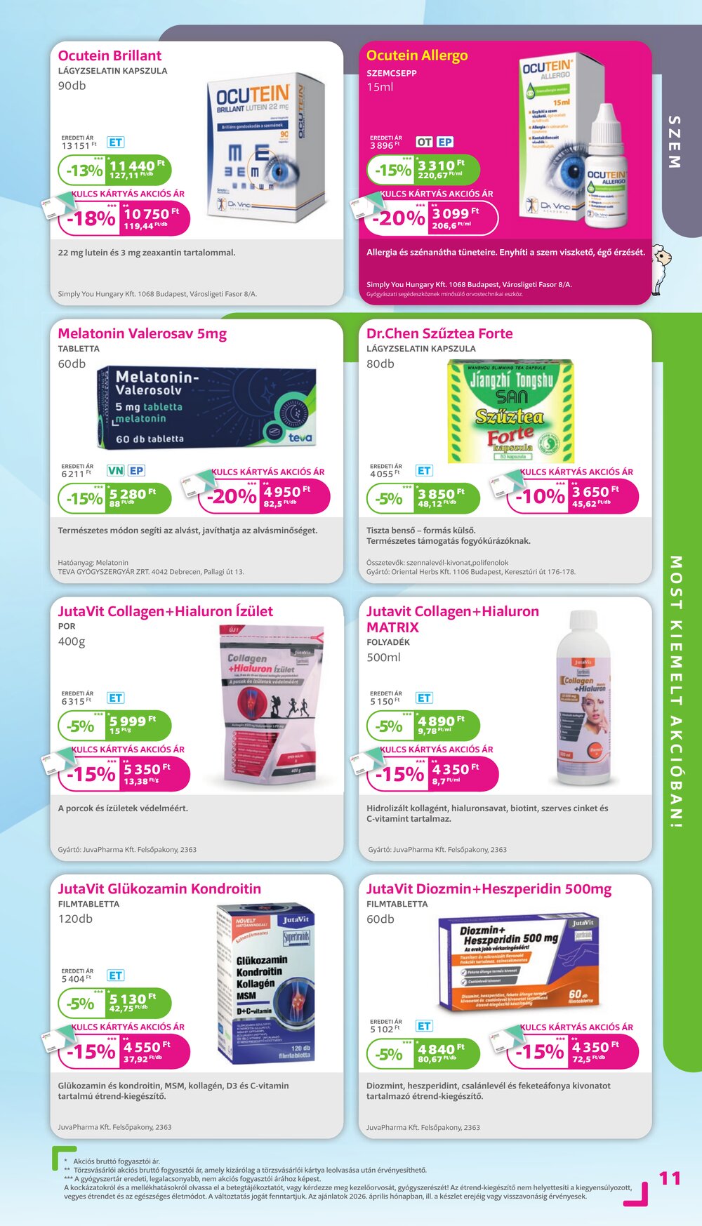 Kulcs Patika akciós újság 2026.04.01-től - 11. oldal.