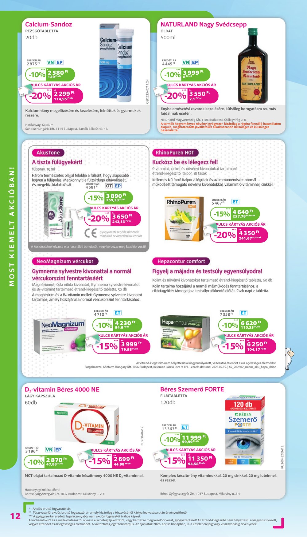 Kulcs Patika akciós újság 2026.04.01-től - 12. oldal.