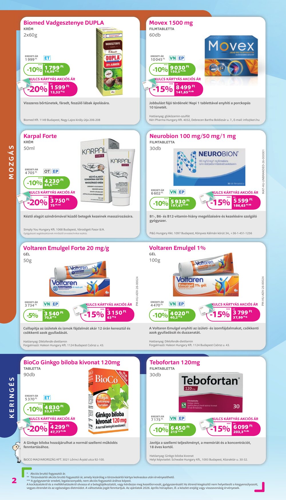 Kulcs Patika akciós újság 2026.04.01-től - 2. oldal.
