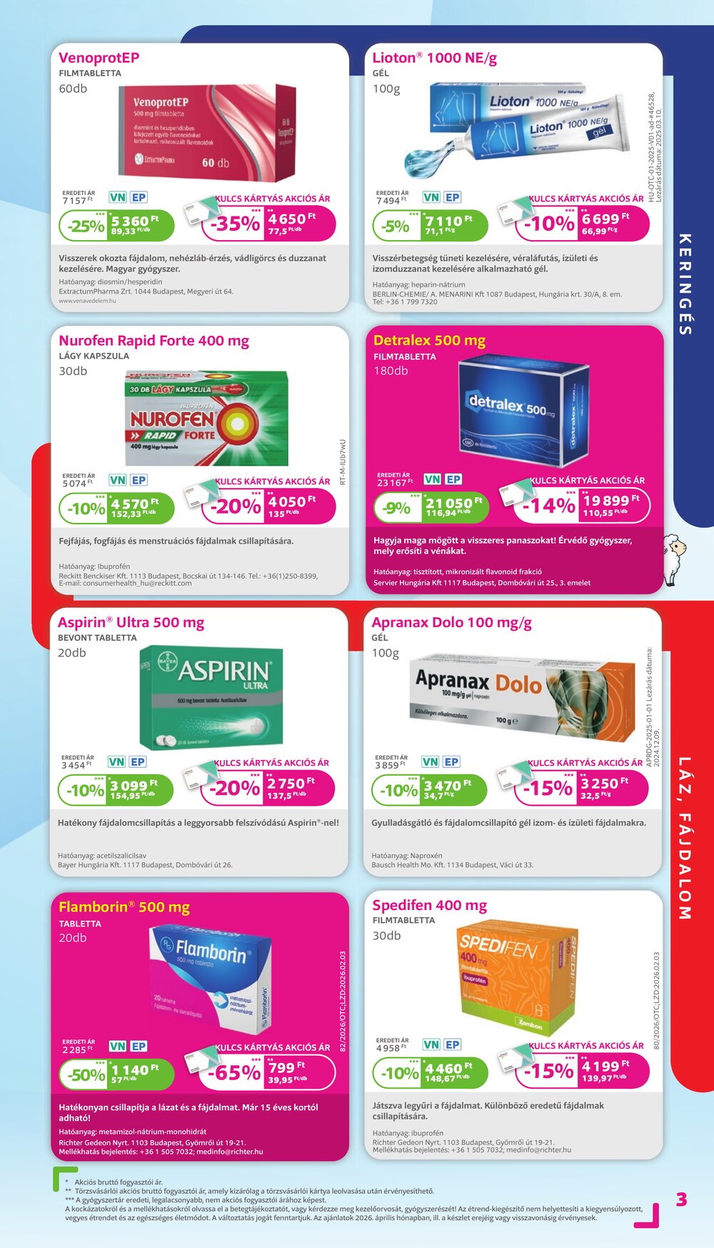 Kulcs Patika akciós újság 2026.04.01-től - 3. oldal.
