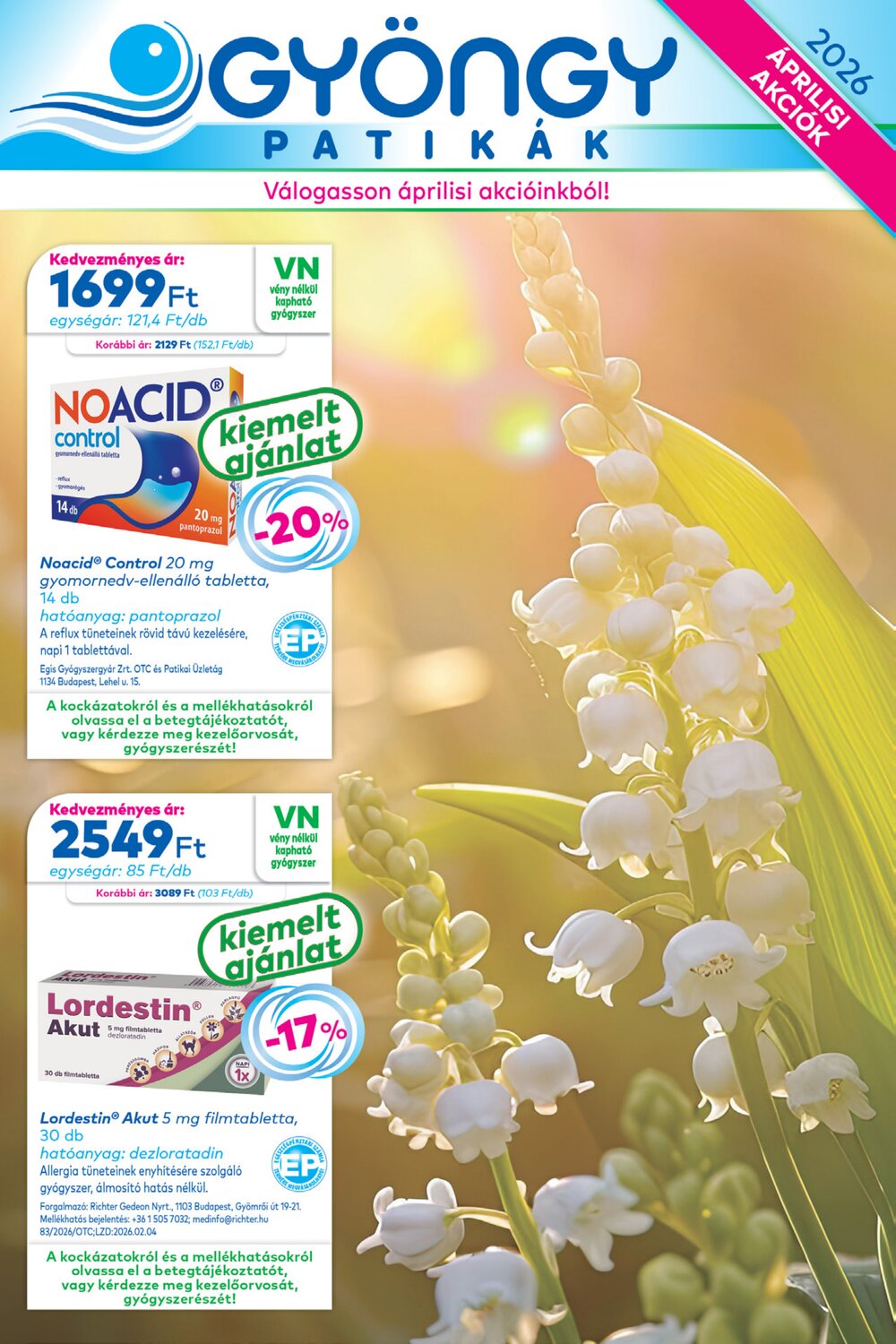 Gyöngy Patikák akciós újság 2026.04.01-től - 1. oldal.