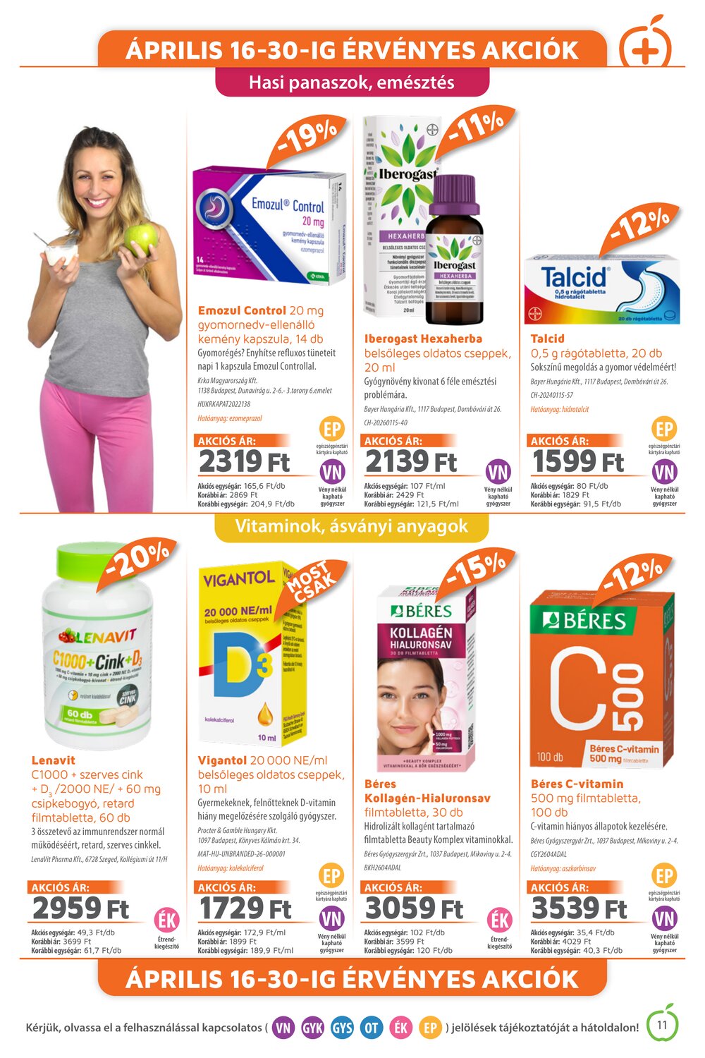 Alma Gyógyszertárak akciós újság 2026.04.01-től - 11. oldal.