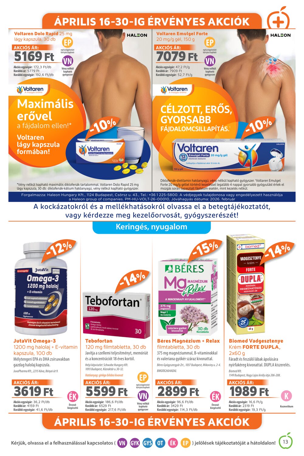Alma Gyógyszertárak akciós újság 2026.04.01-től - 13. oldal.