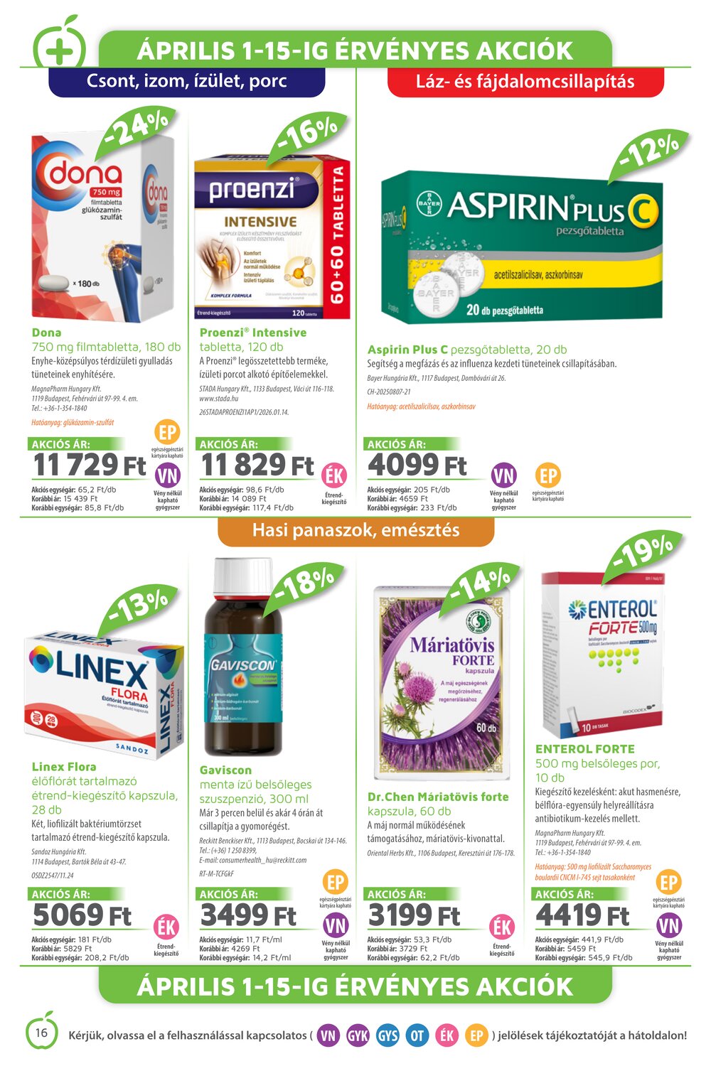 Alma Gyógyszertárak akciós újság 2026.04.01-től - 16. oldal.