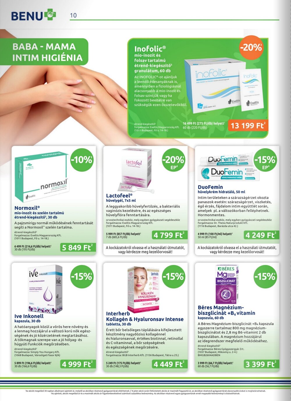 BENU Gyógyszertárak akciós újság 2026.04.01-től - 10. oldal.