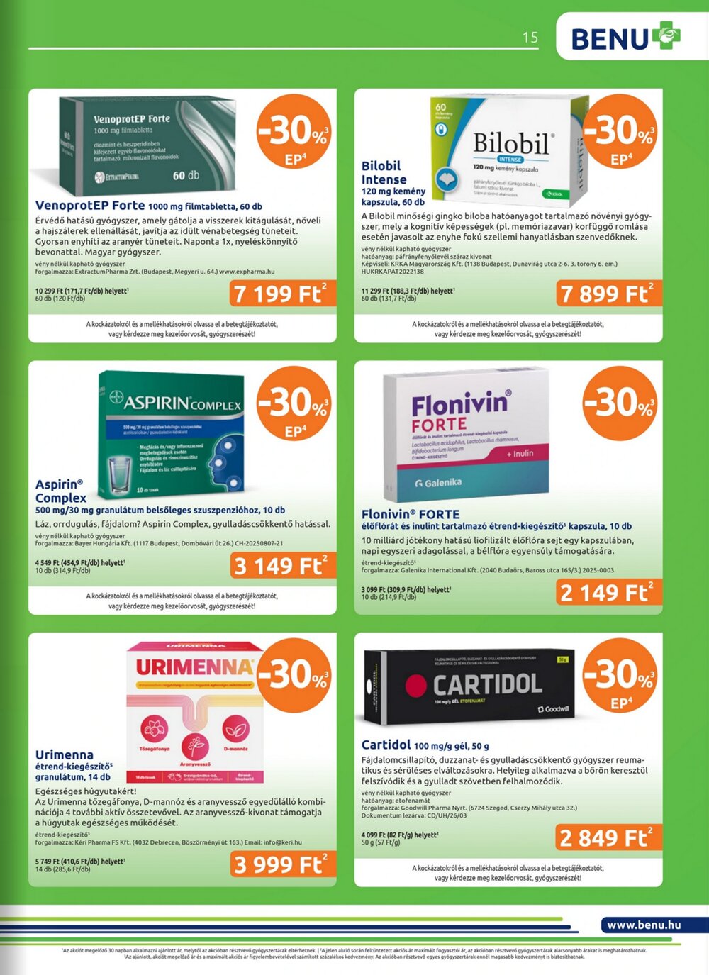 BENU Gyógyszertárak akciós újság 2026.04.01-től - 15. oldal.