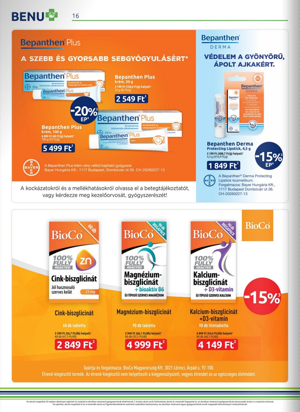 BENU Gyógyszertárak akciós újság 2026.04.01-től - 16. oldal.