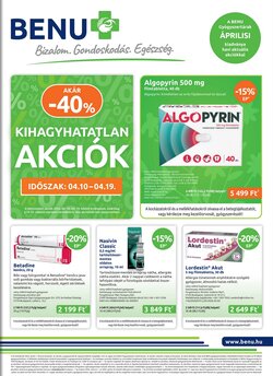 BENU Gyógyszertárak akciós újság 2026.04.01-től