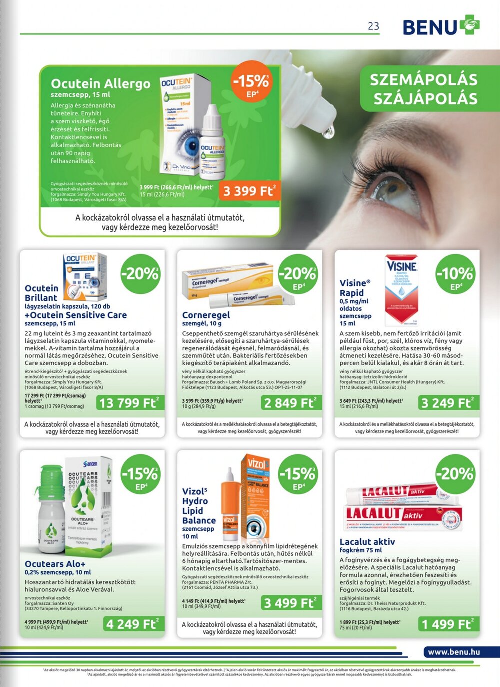 BENU Gyógyszertárak akciós újság 2026.04.01-től - 23. oldal.