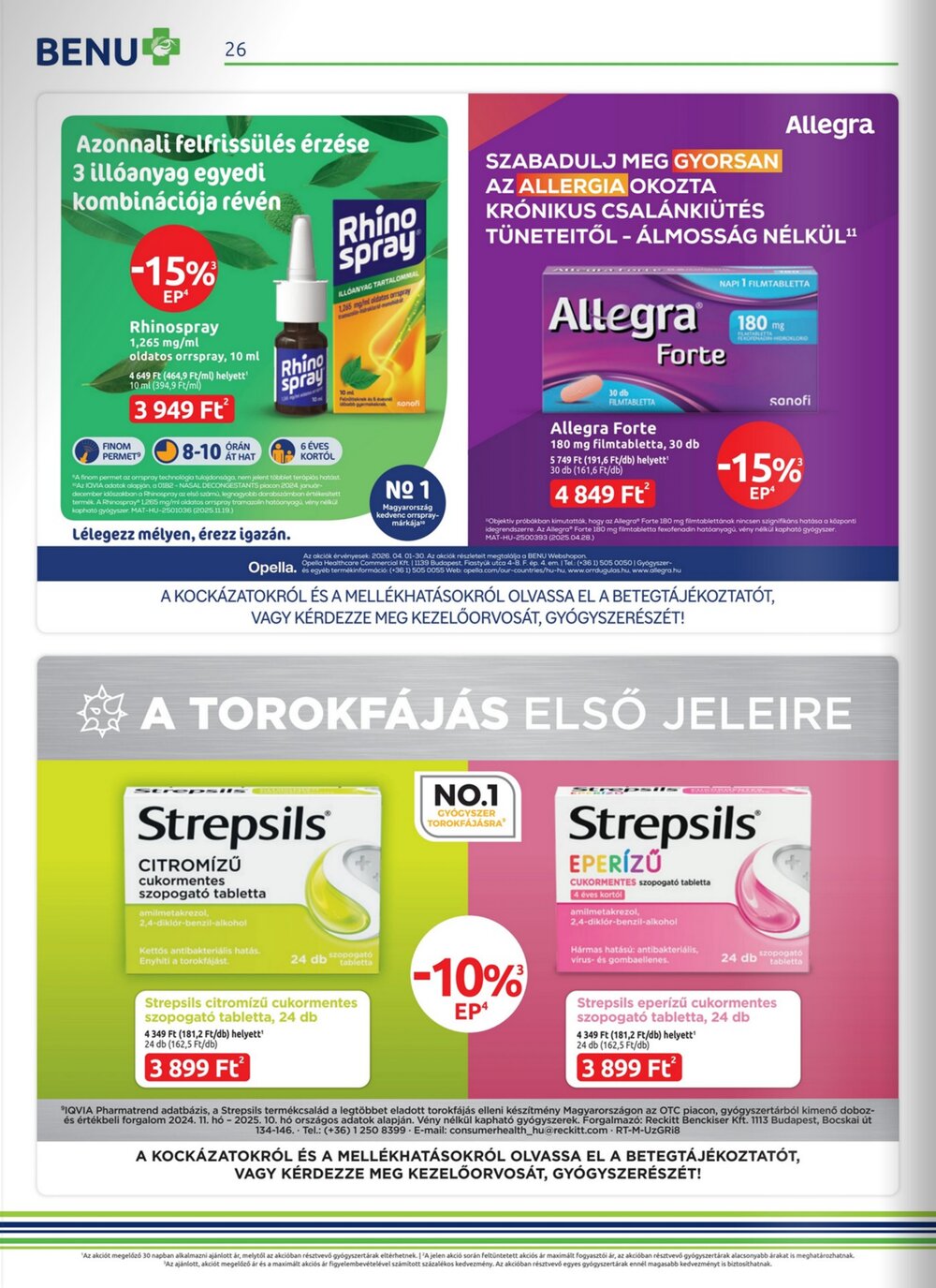 BENU Gyógyszertárak akciós újság 2026.04.01-től - 26. oldal.