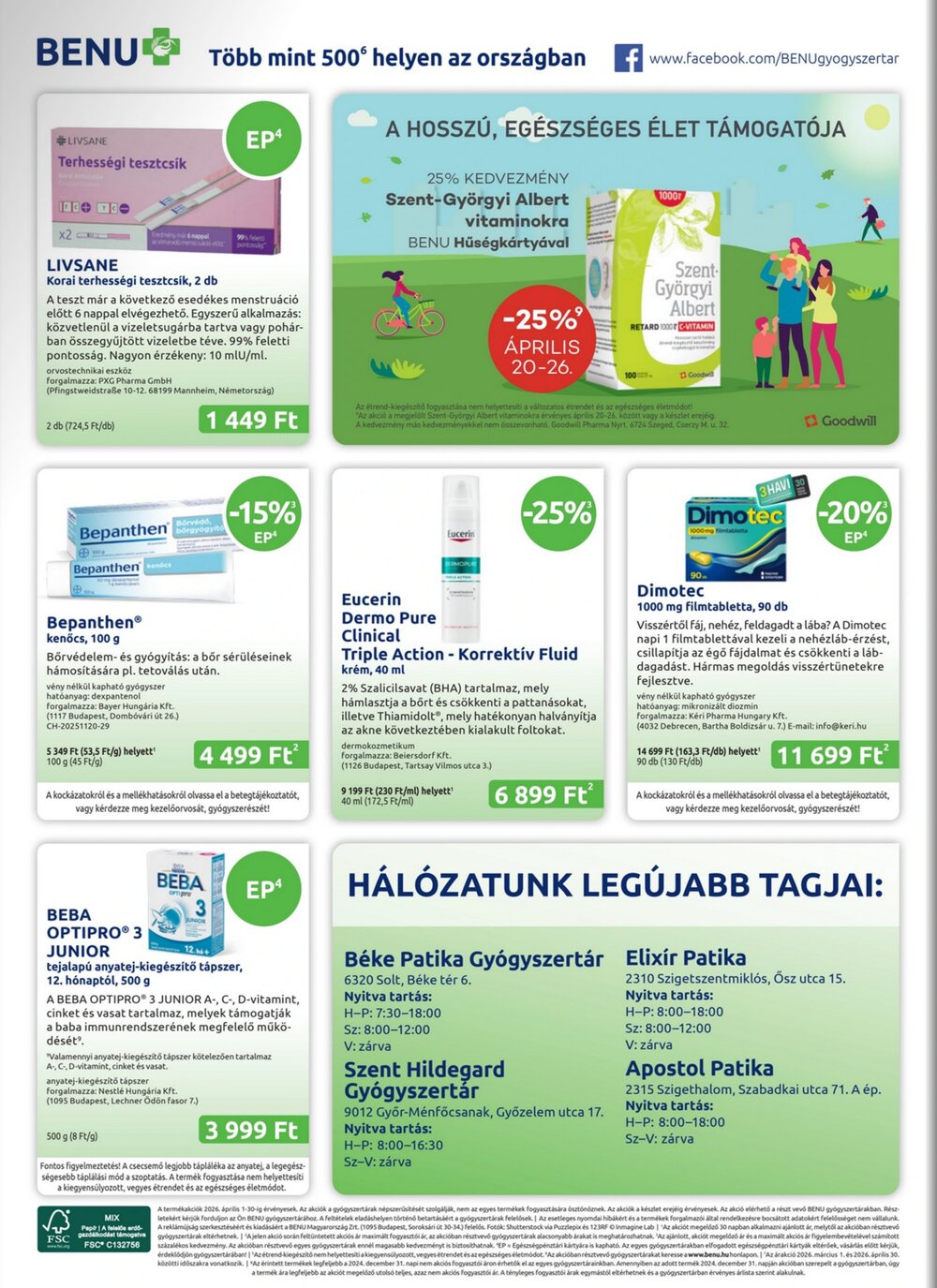 BENU Gyógyszertárak akciós újság 2026.04.01-től - 28. oldal.