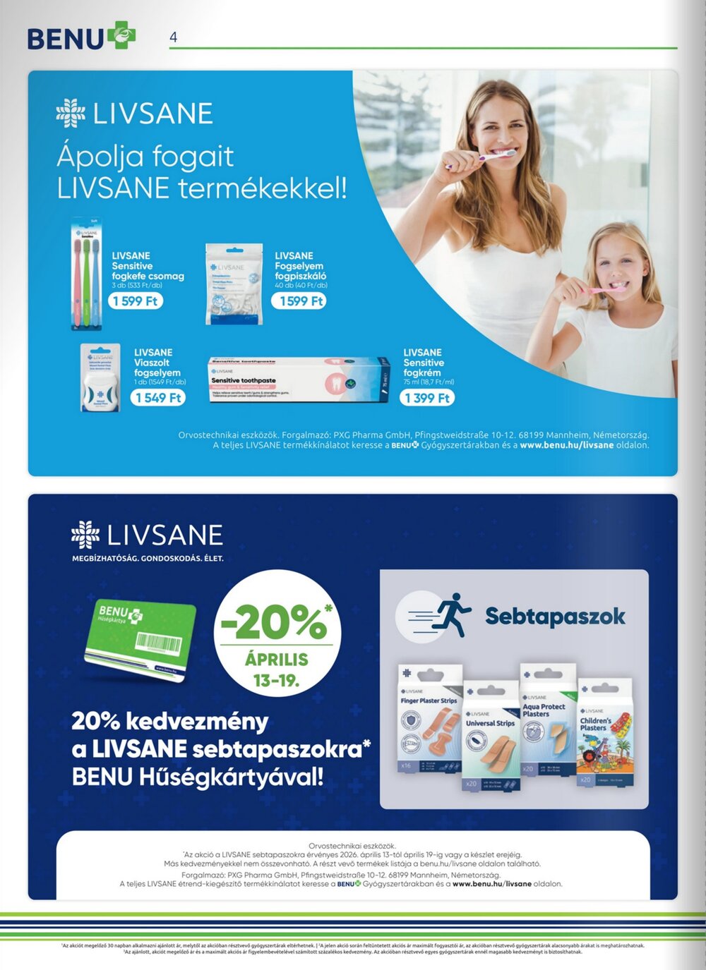 BENU Gyógyszertárak akciós újság 2026.04.01-től - 4. oldal.