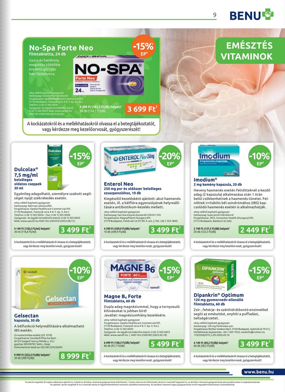 BENU Gyógyszertárak akciós újság 2026.04.01-től - 9. oldal.